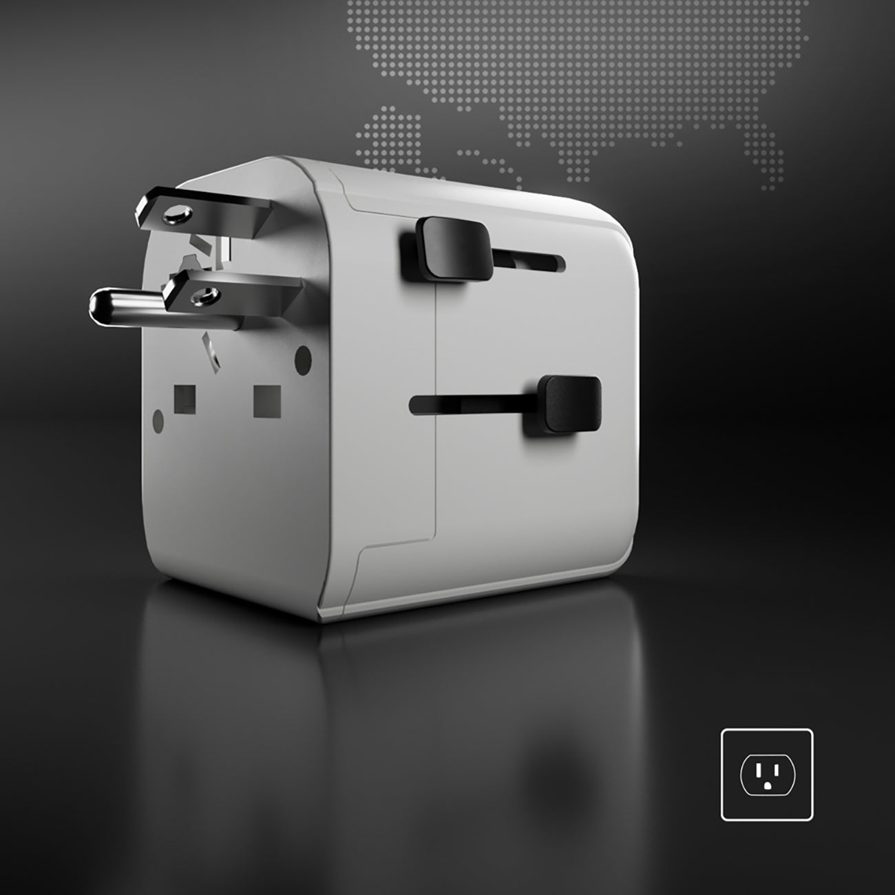 SBS Universalus kelioninis adapteris EU 2xUSB-A - baltas