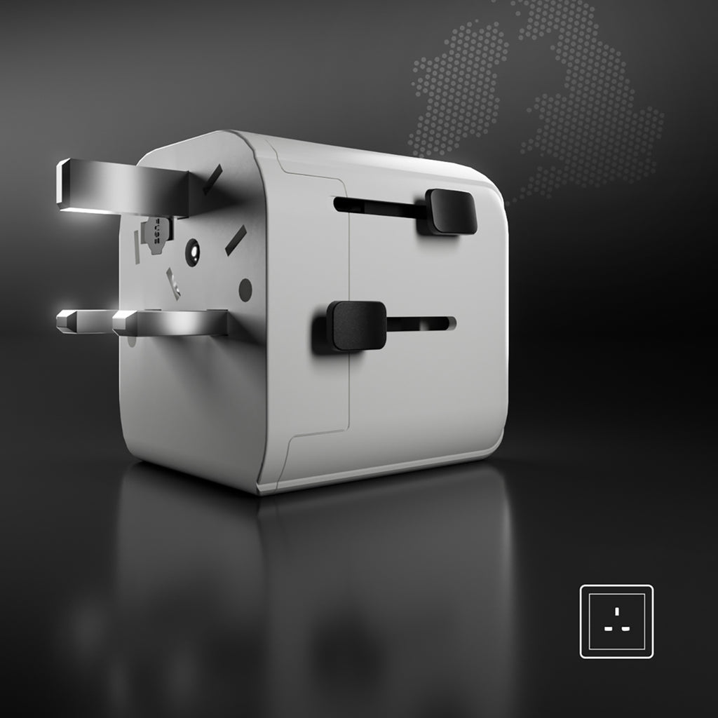 SBS Universalus kelioninis adapteris EU 2xUSB-A - baltas