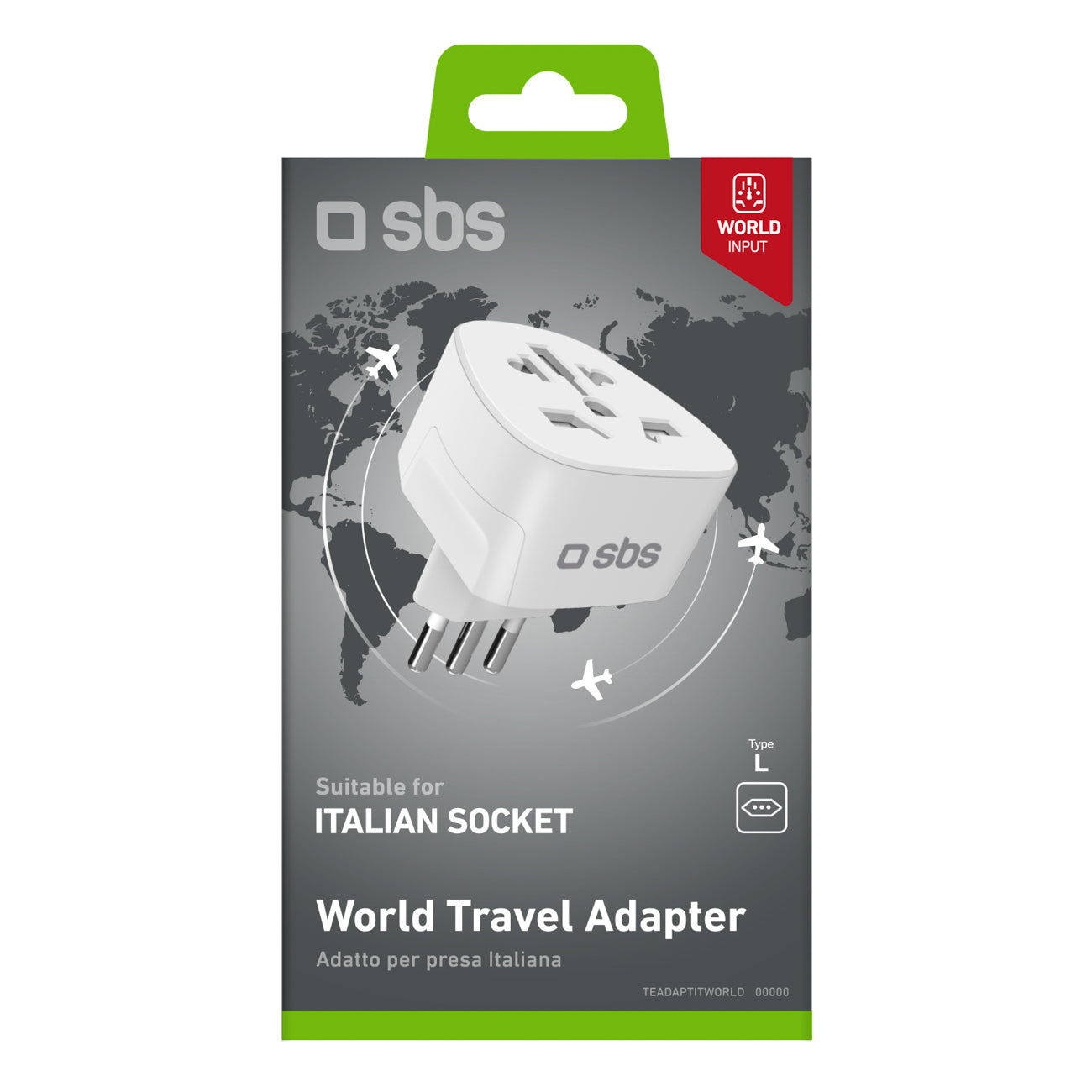 SBS IT kelioninis adapteris universalus - baltas