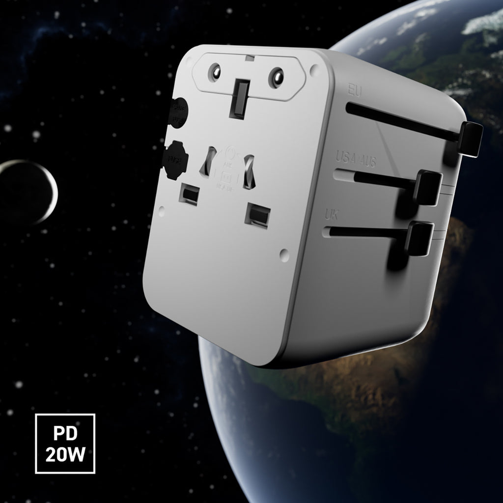 SBS Kelioninis adapteris 2xUSB-C 1xUSB-A universalus - baltas