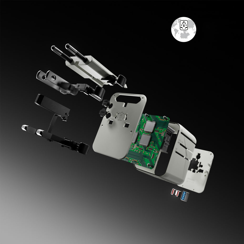 SBS Kelioninis adapteris 2xUSB-C 1xUSB-A universalus - baltas