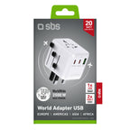 SBS Kelioninis adapteris 2xUSB-C 1xUSB-A universalus - baltas