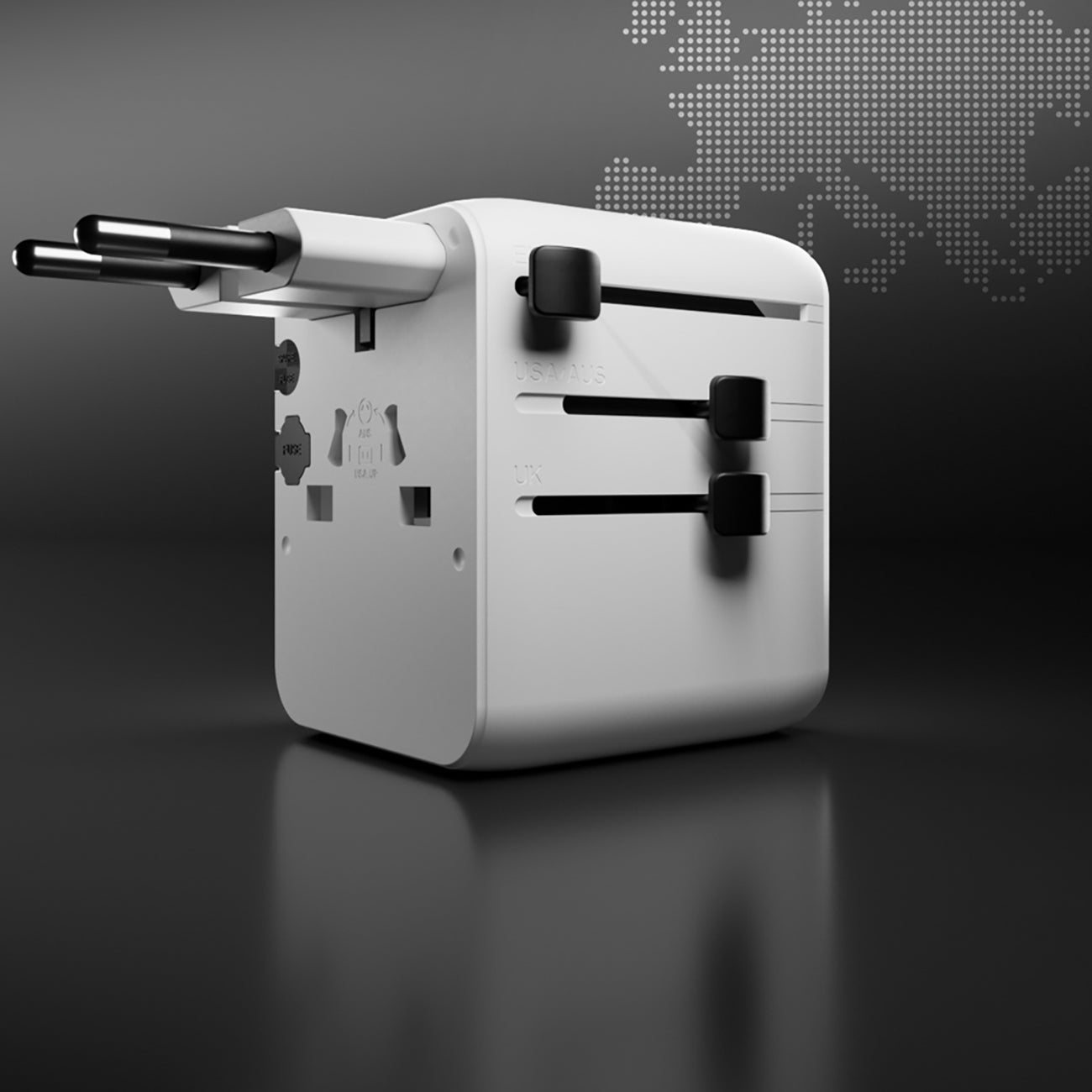 SBS Kelioninis adapteris 2xUSB-C 1xUSB-A universalus - baltas
