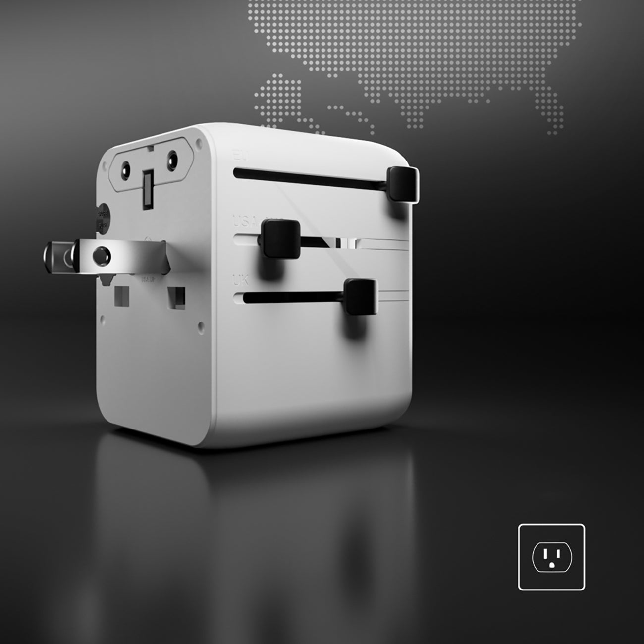SBS Kelioninis adapteris 2xUSB-C 1xUSB-A universalus - baltas