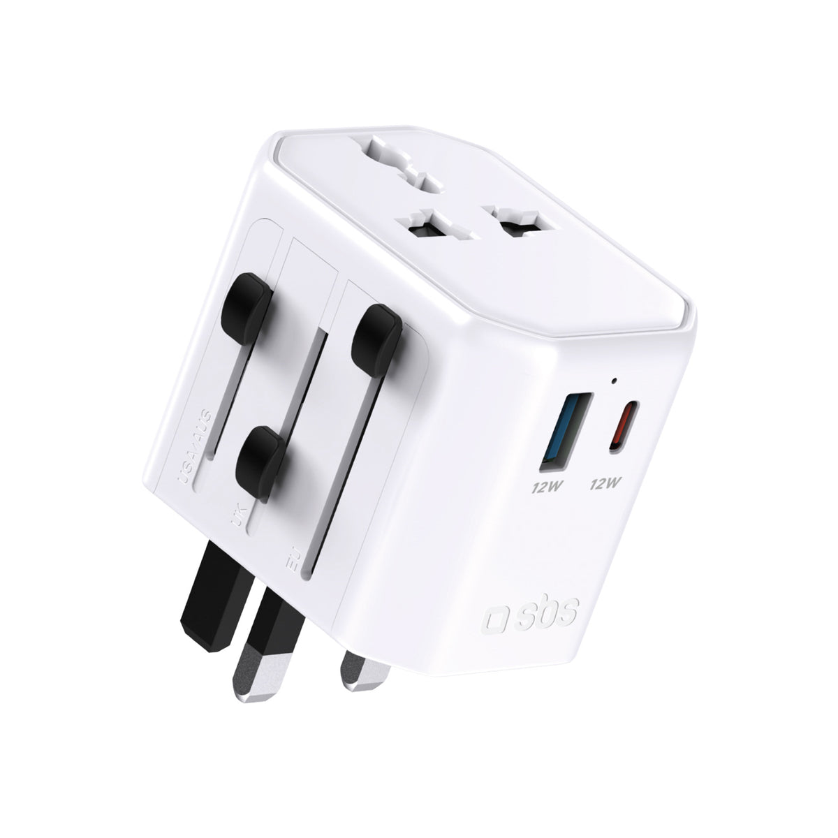 SBS Kelioninis adapteris TEADAPTUSBTCUNI USB-C USB-A universalus - baltas