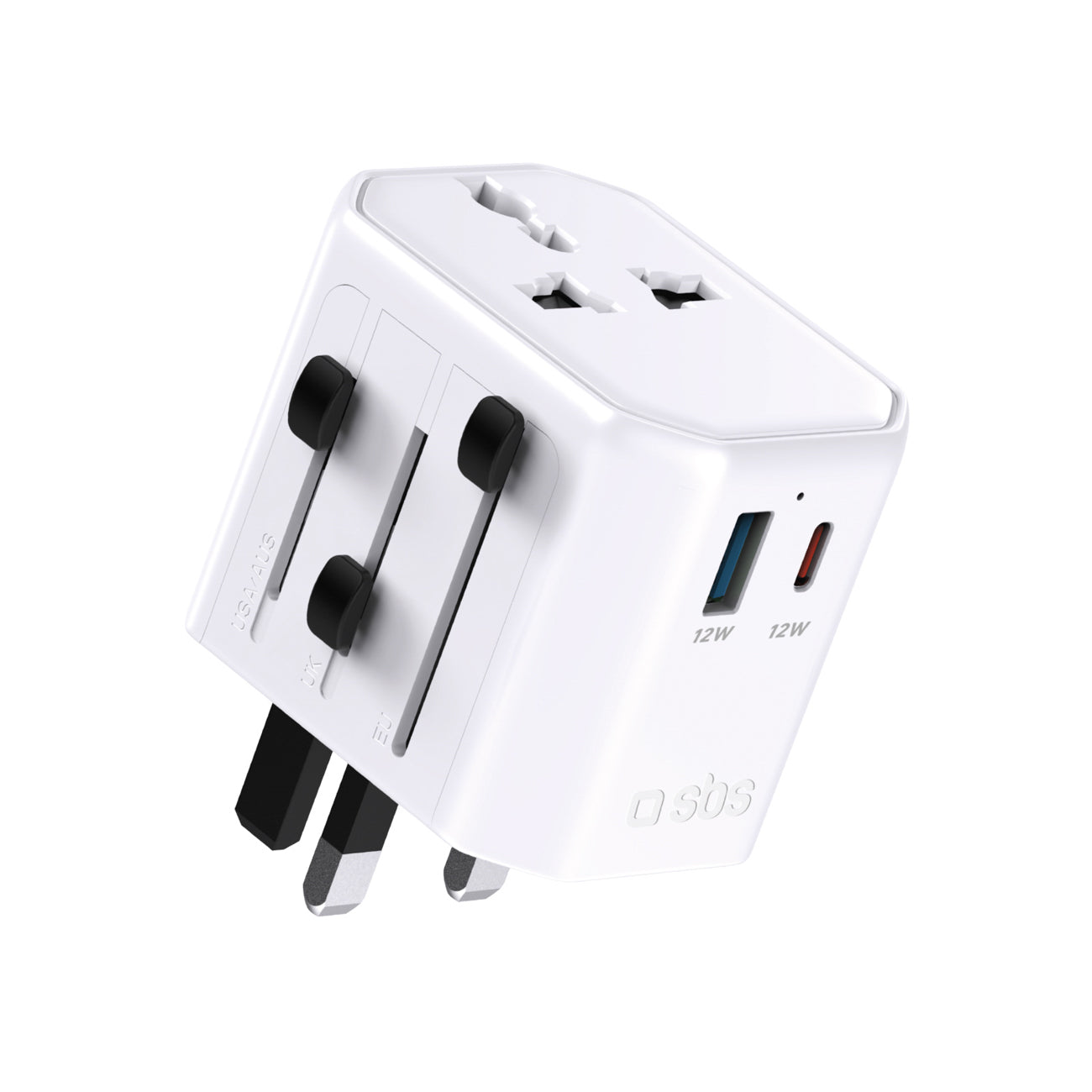 SBS Kelioninis adapteris TEADAPTUSBTCUNI USB-C USB-A universalus - baltas