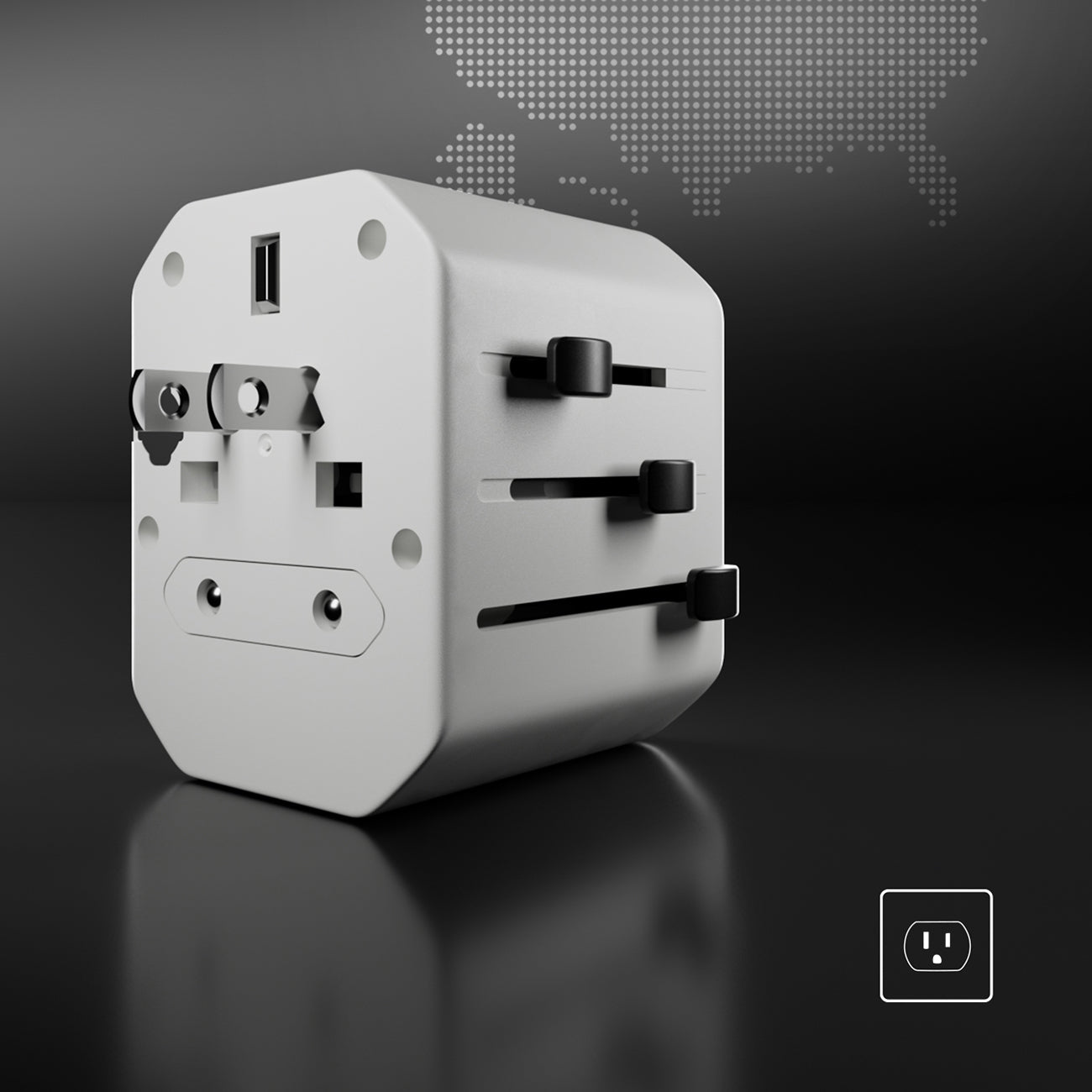 SBS Kelioninis adapteris TEADAPTUSBTCUNI USB-C USB-A universalus - baltas