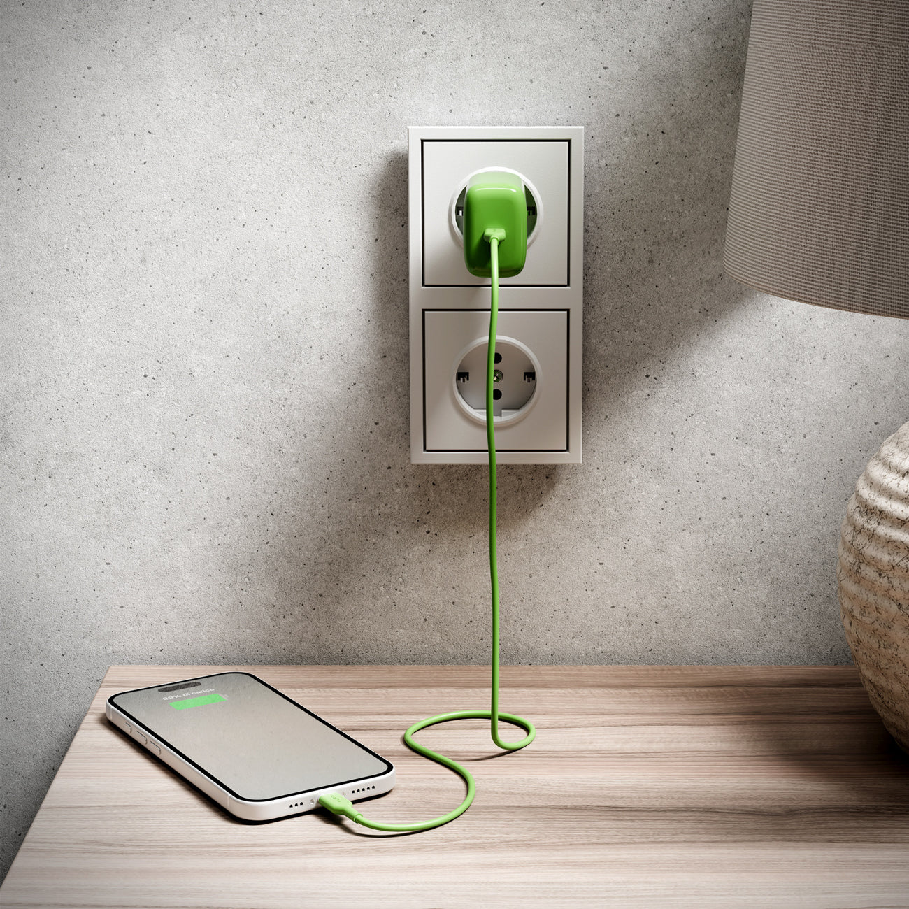 Puro Pro Lite 30W USB-C sieninis įkroviklis - žalias