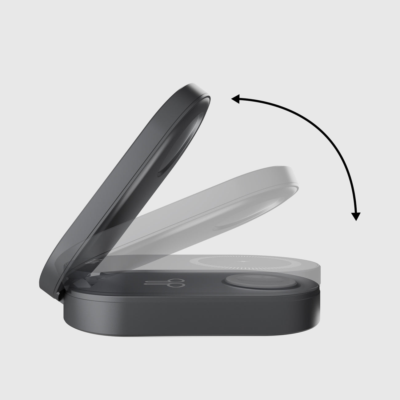 SBS sulankstoma belaidė įkrovimo stotelė 3-in-1 QI2 MFI - Made for iPhone - juodas