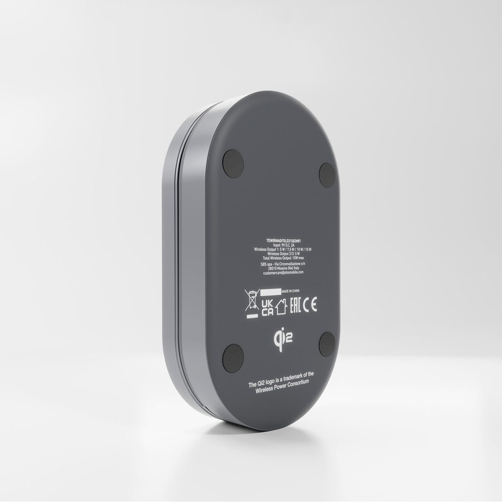 SBS sulankstoma belaidė įkrovimo stotelė 3-in-1 QI2 MFI - Made for iPhone - juodas