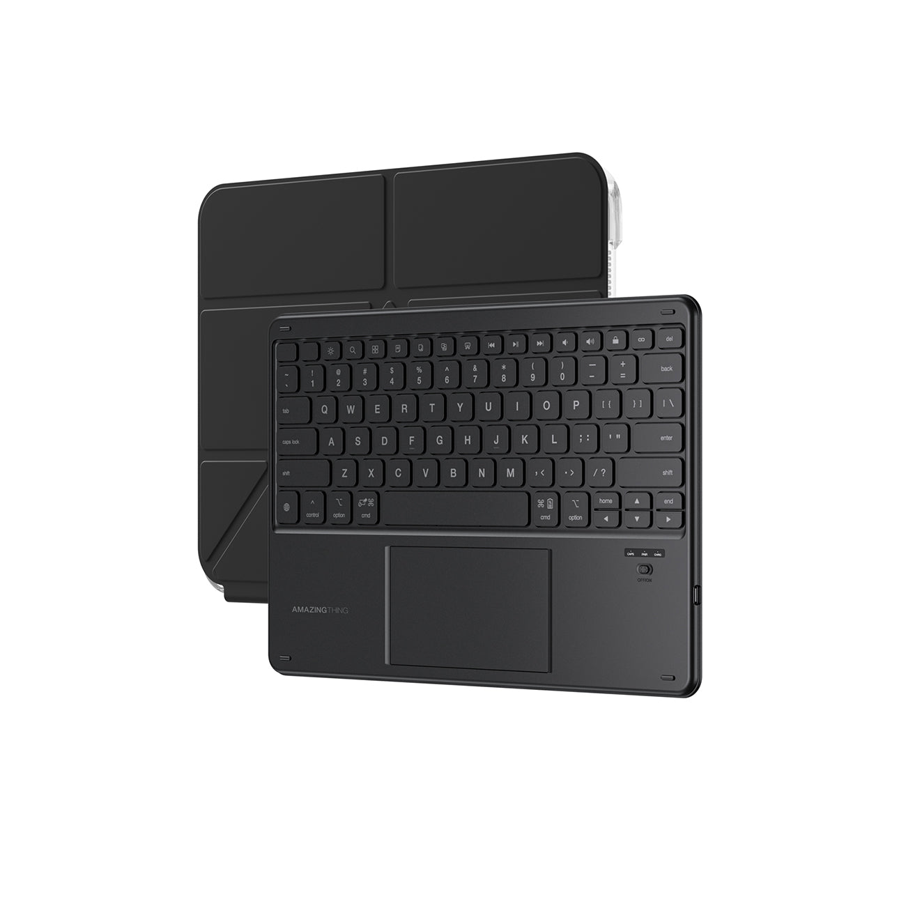 AmazingThing Minimal Case Keylite Combo klaviatūros dėklas, skirtas iPad 11" 2025 - juodas