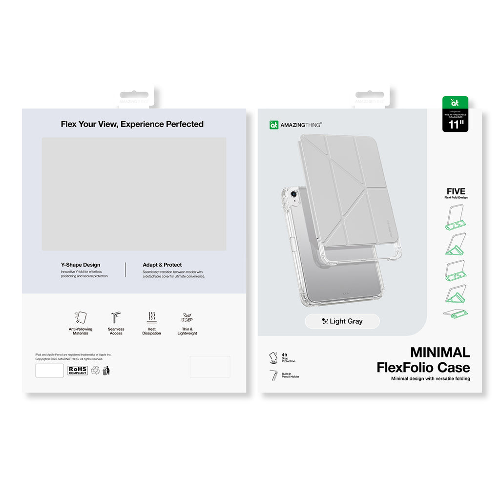 AmazingThing Minimal dėklas skirtas iPad Air 11" M2/M3/M4 (2024/2025/2026) - pilka -- iPad Air 11" (2024)