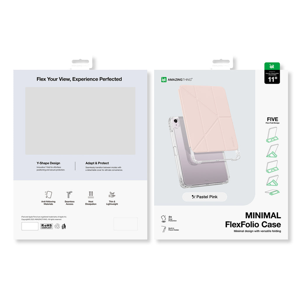„AmazingThing Minimal“ dėklas, skirtas iPad Air 11" M3/M4 (2025/2026) – rožinis