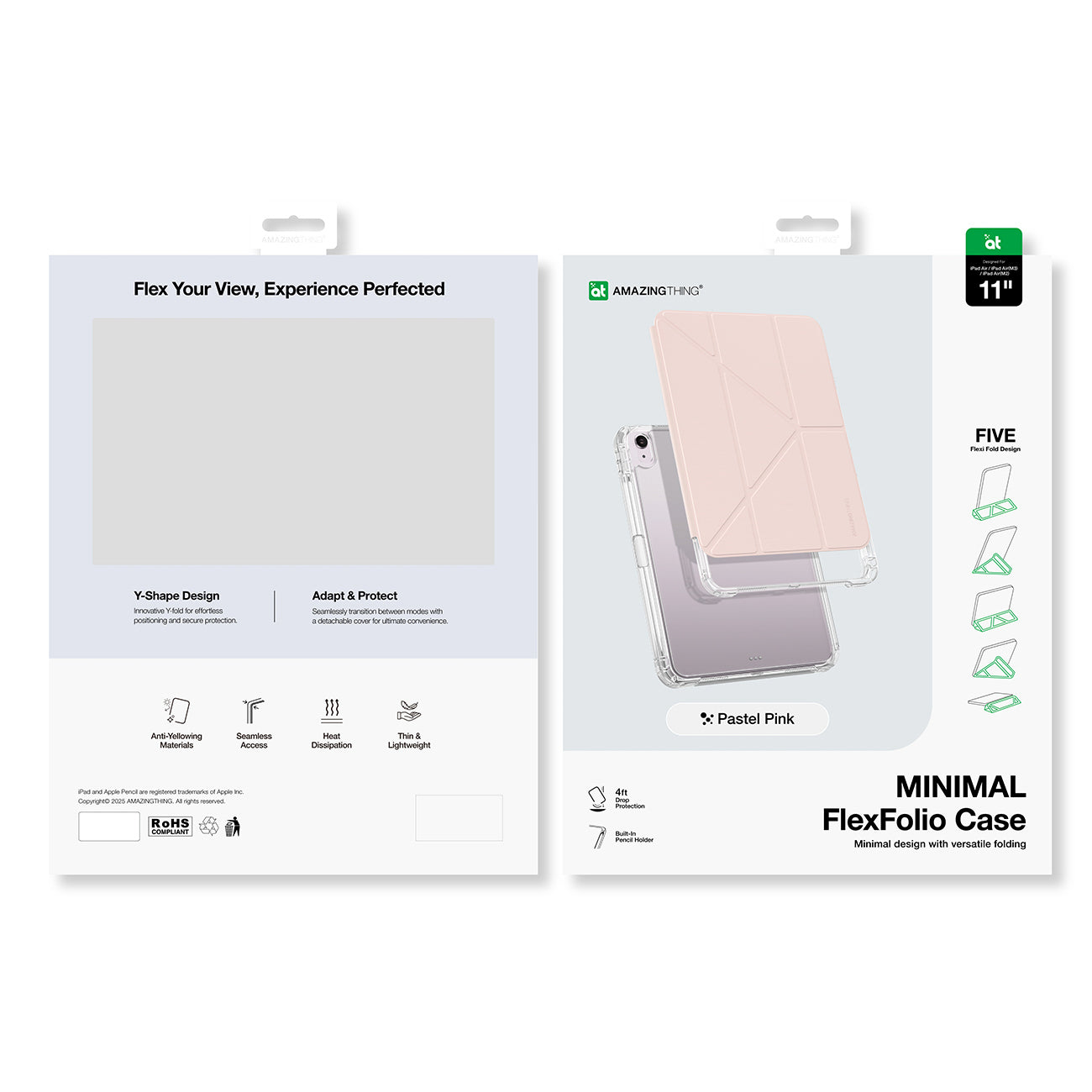 „AmazingThing Minimal“ dėklas, skirtas iPad Air 11" M3/M4 (2025/2026) – rožinis