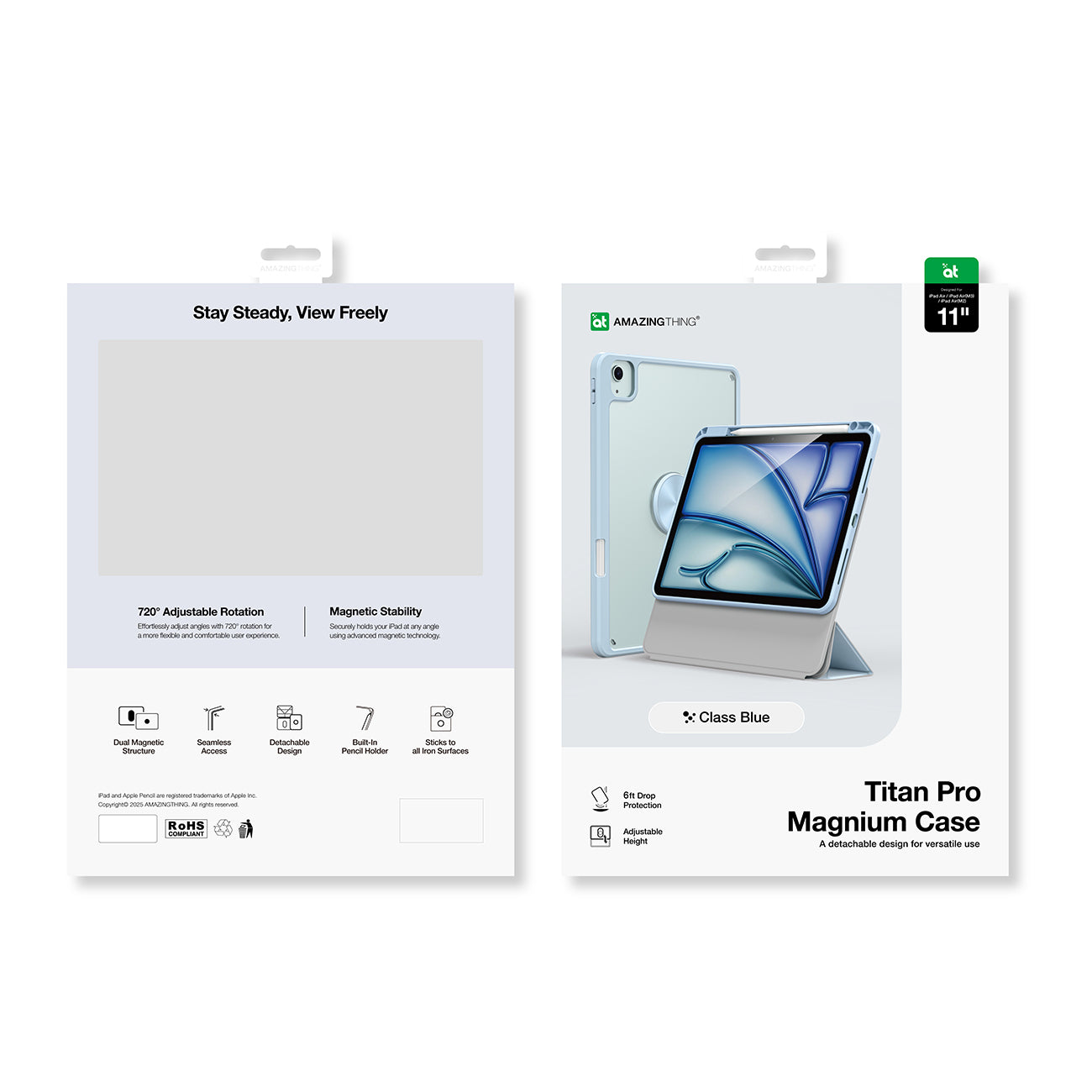 „AmazingThing Titan Pro Mag“ dėklas, skirtas iPad Air 11" M3/M4 (2025/2026) – mėlynas