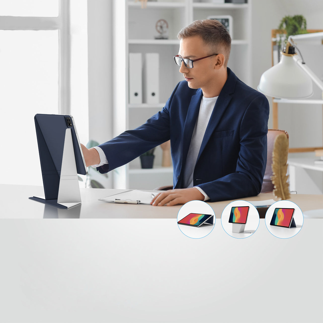 „AmazingThing Matte Pro Mag Folio“ dėklas su stovu iPad Air 11" M3/M4 (2025/2026) – mėlynas