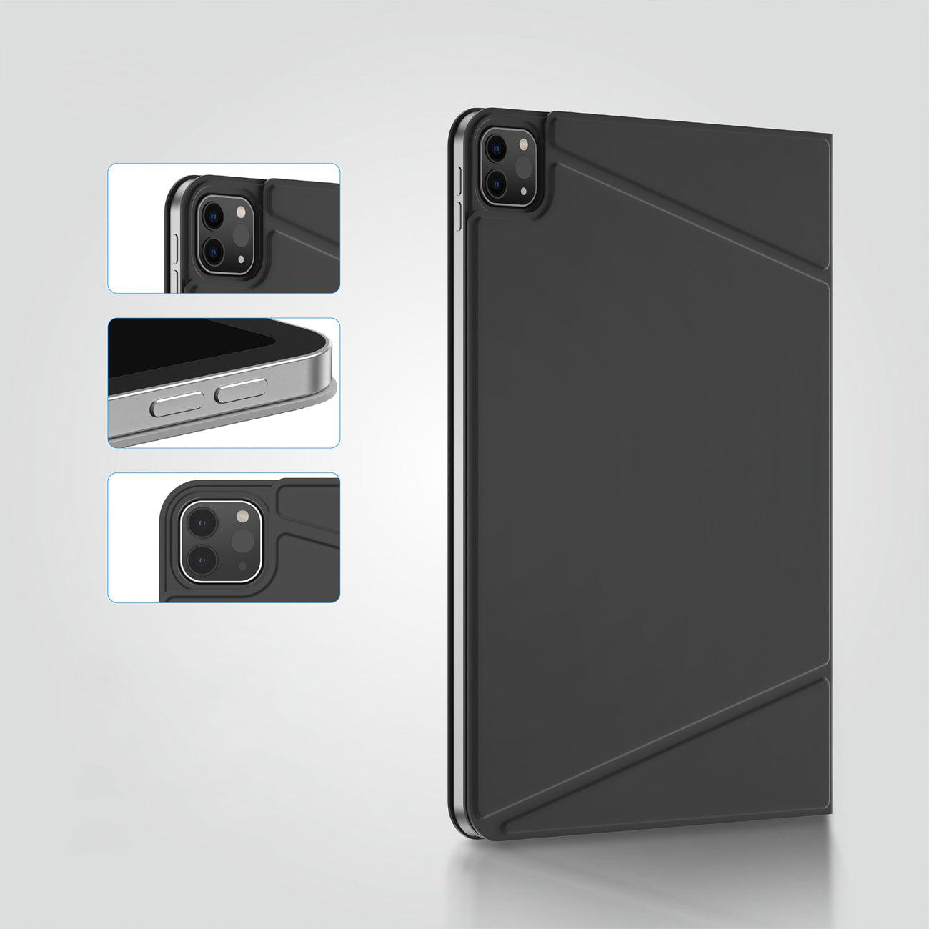 „AmazingThing Matte Pro Mag Folio“ dėklas su stovu, skirtas iPad Air 11" M3/M4 (2025/2026) – juodas