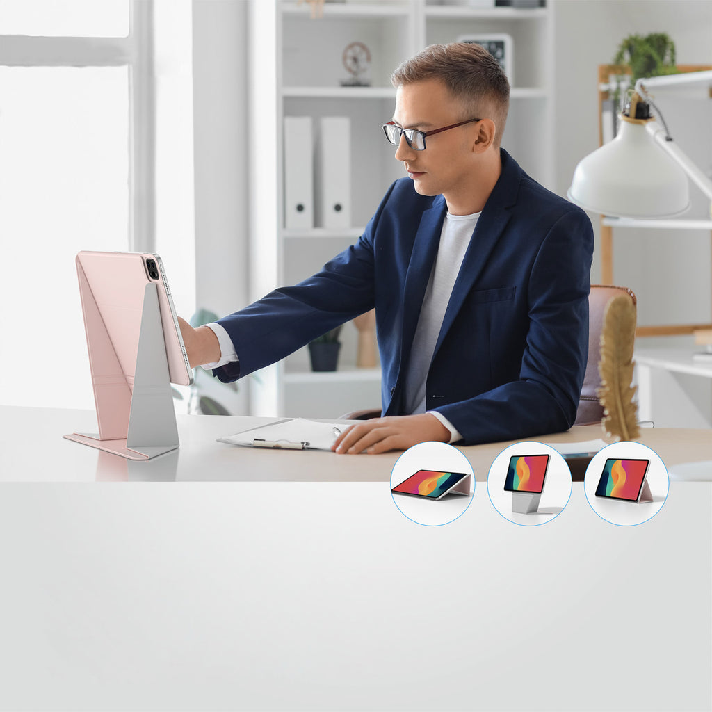 „AmazingThing Matte Pro Mag Folio“ dėklas su stovu iPad Air 11" M3/M4 (2025/2026) – rožinis