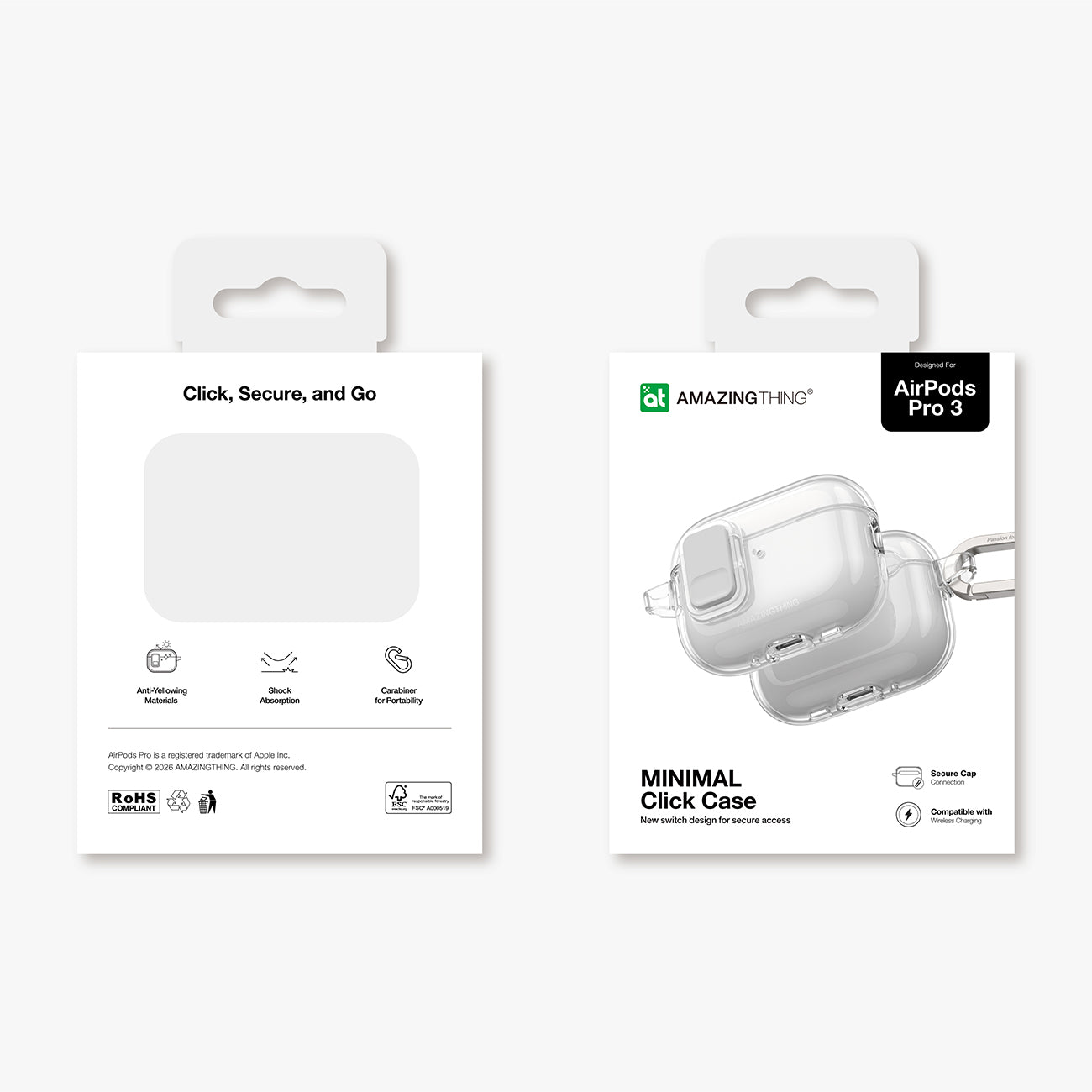 Nuostabus dalykas AirPods Pro 3 Minimal Case Clear