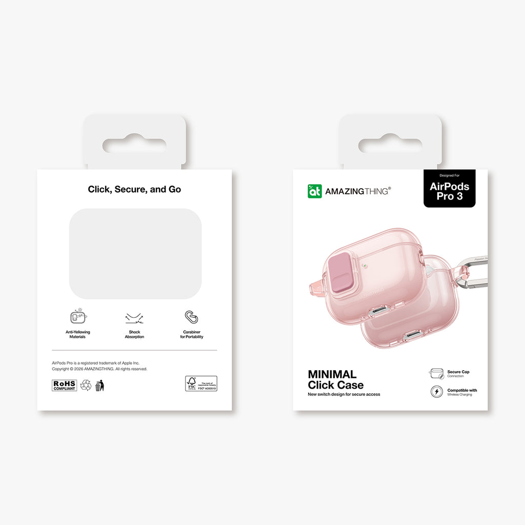 „AmazingThing“ minimalus dėklas, skirtas AirPods Pro 3 - Pink