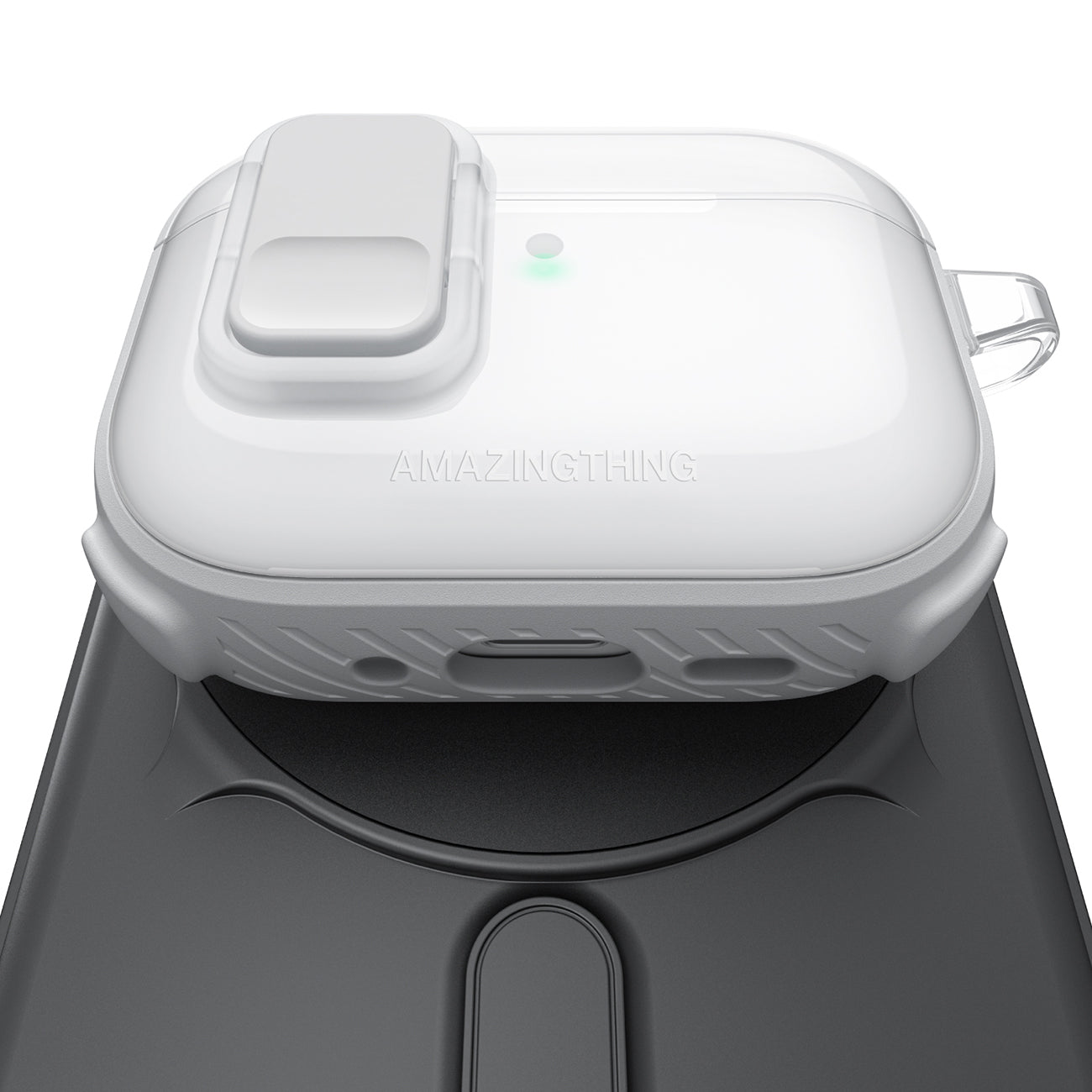 Skaidrus „AmazingThing Titan Pro Mag Case“, skirtas AirPods Pro 3 - White