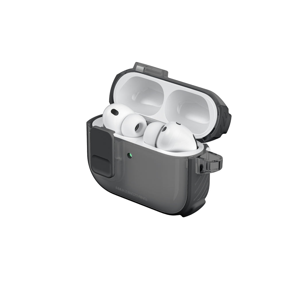 Skaidrus „AmazingThing Titan Pro Mag Case“, skirtas AirPods Pro 3 - Black