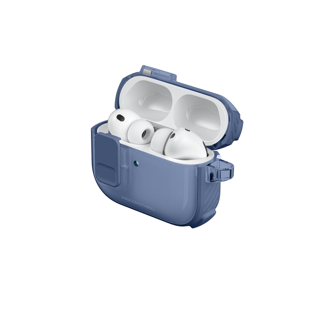 Skaidrus „AmazingThing Titan Pro Mag Case“, skirtas AirPods Pro 3 - Blue
