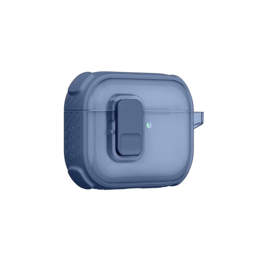 Skaidrus „AmazingThing Titan Pro Mag Case“, skirtas AirPods Pro 3 - Blue