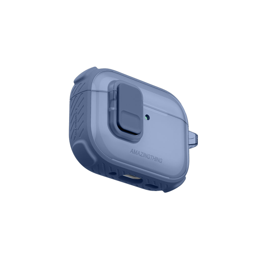 Skaidrus „AmazingThing Titan Pro Mag Case“, skirtas AirPods Pro 3 - Blue
