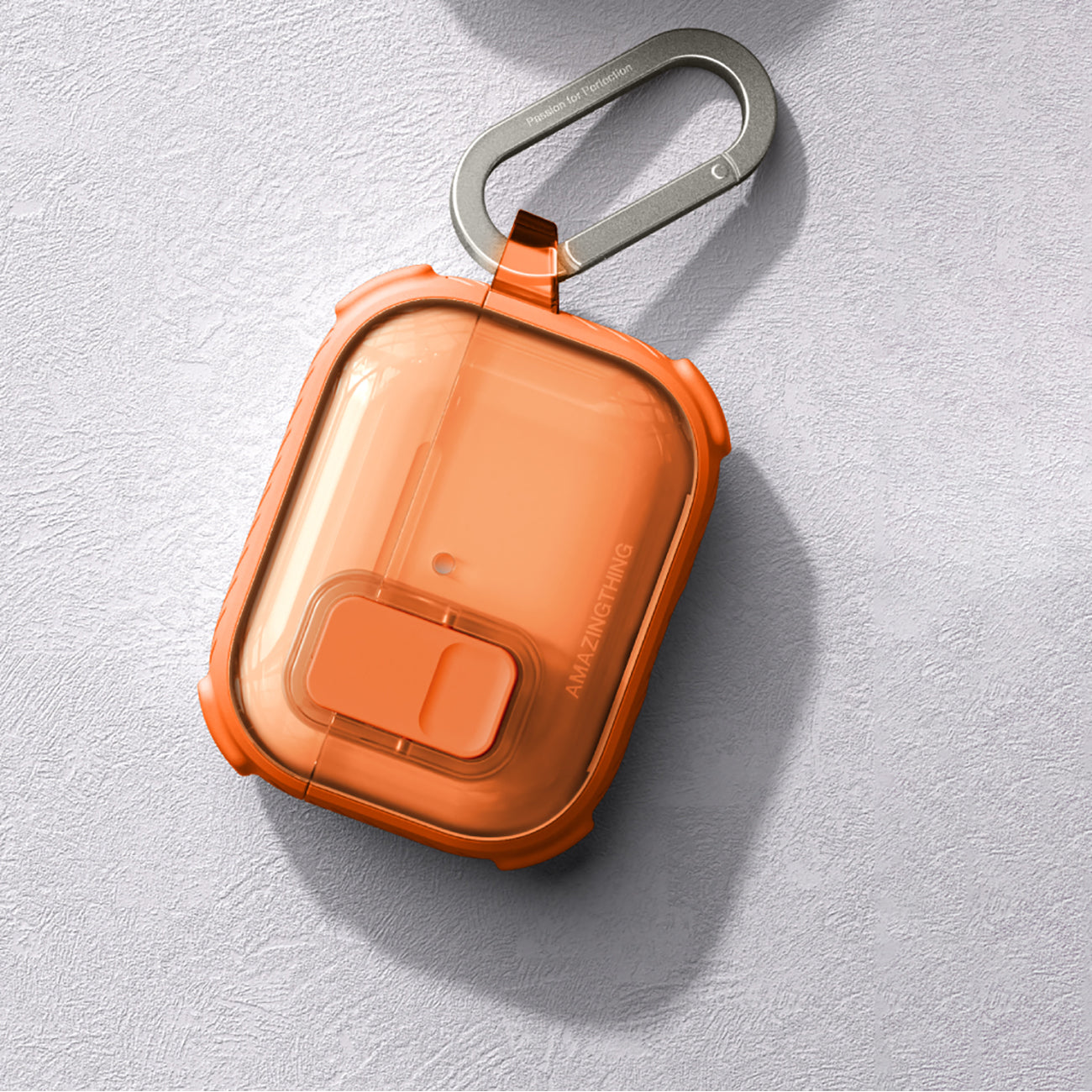 Skaidrus „AmazingThing Titan Pro Mag Case“, skirtas AirPods Pro 3 - Orange