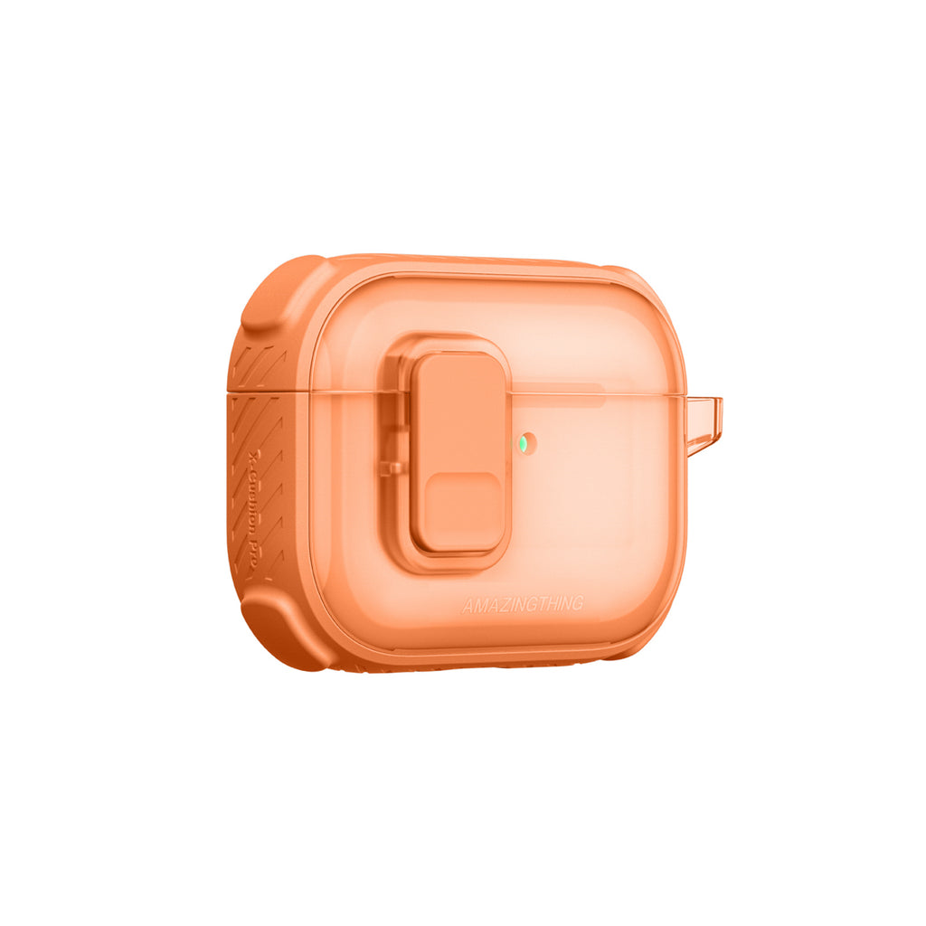 Skaidrus „AmazingThing Titan Pro Mag Case“, skirtas AirPods Pro 3 - Orange