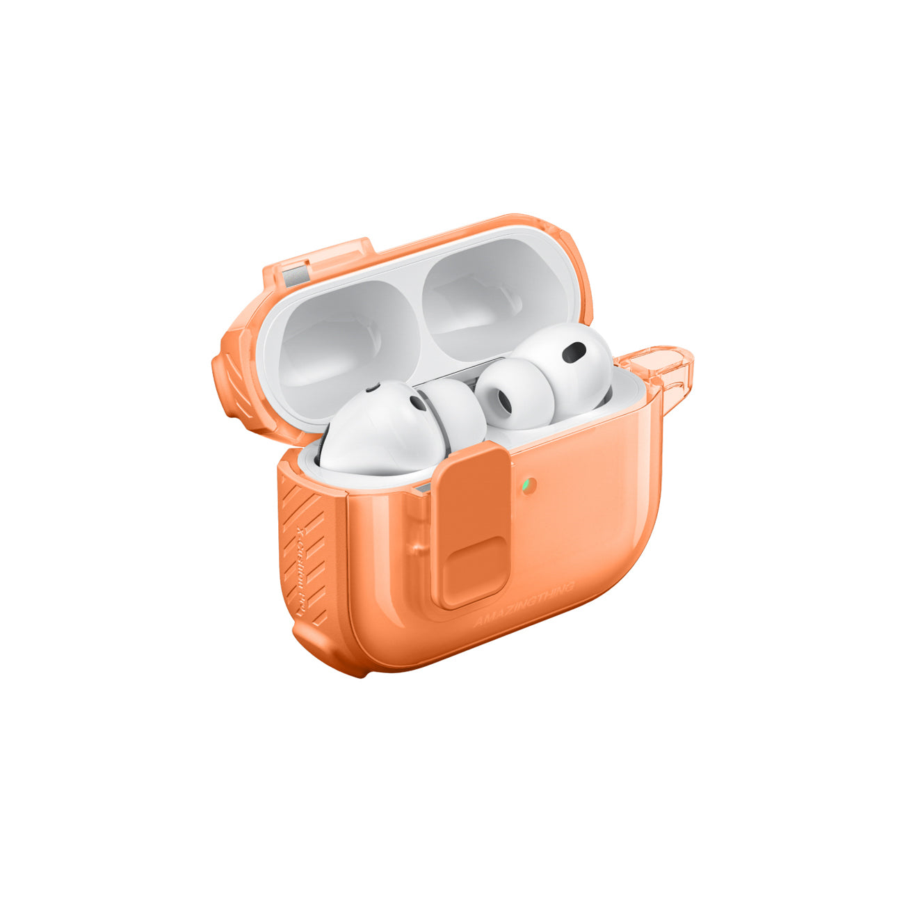 Skaidrus „AmazingThing Titan Pro Mag Case“, skirtas AirPods Pro 3 - Orange