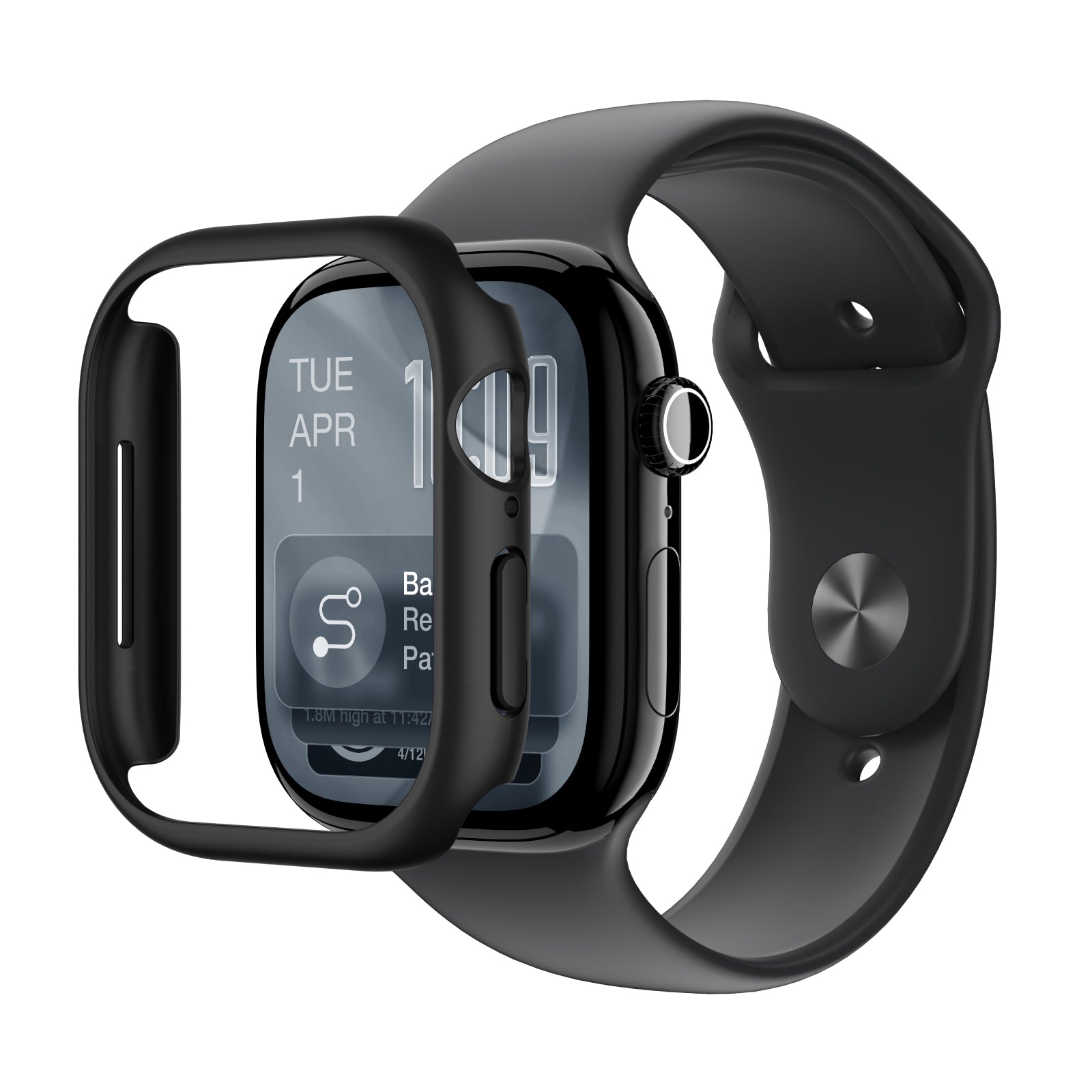 „AmazingThing“ minimalus apsauginis dėklas, skirtas Apple Watch Series 11 46mm – juodas -- Apple Watch 11 (46 mm)