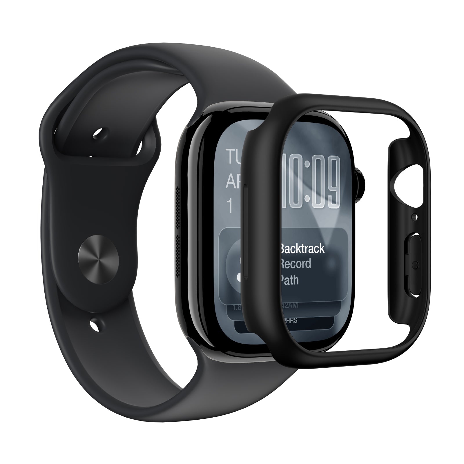 „AmazingThing“ minimalus apsauginis dėklas, skirtas Apple Watch Series 11 46mm – juodas -- Apple Watch 11 (46 mm)