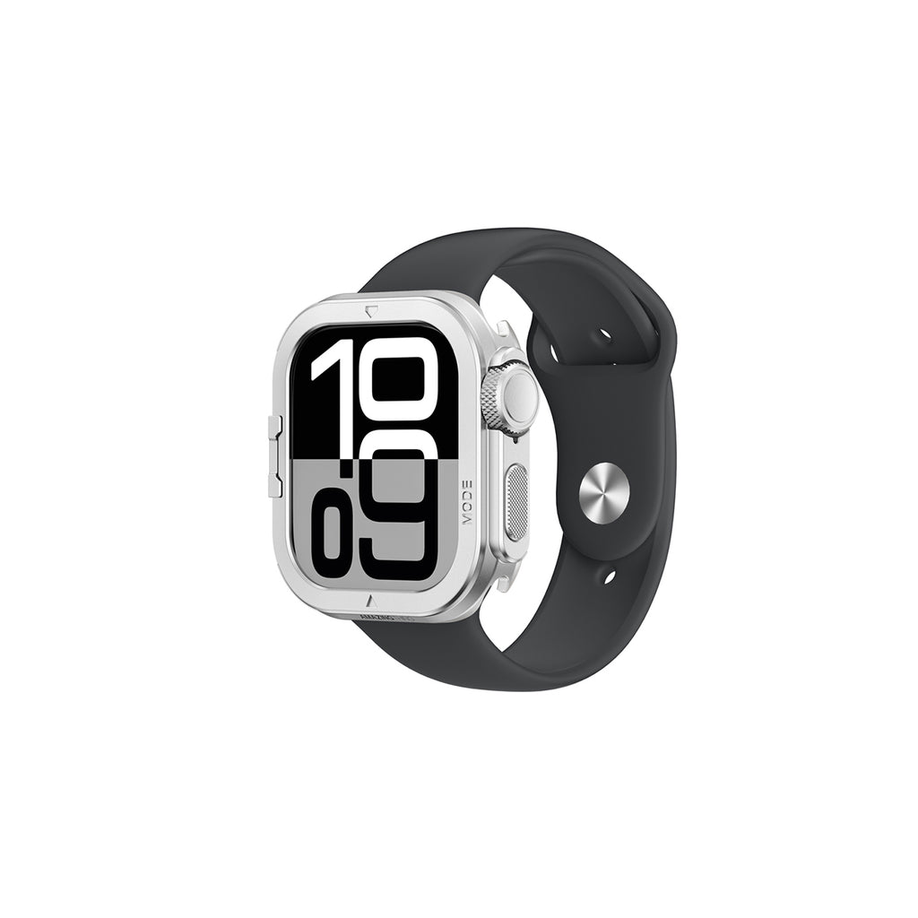 AmazingThing Titan Pro metalinis dėklas Apple Watch 11 46mm, aliuminis - sidabrinis -- Apple Watch 11