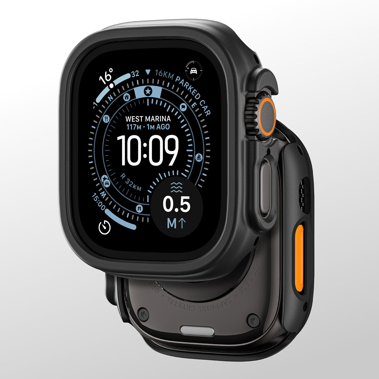 AmazingThing Minimal dėklas Apple Watch Ultra 3 49 mm – juodas -- Apple Watch Ultra 3 (49 mm)