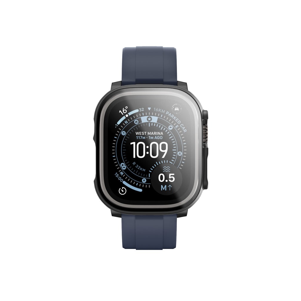 AmazingThing Radix FullGuard stiklas su dėklu Apple Watch Ultra 3 49 mm – juodas