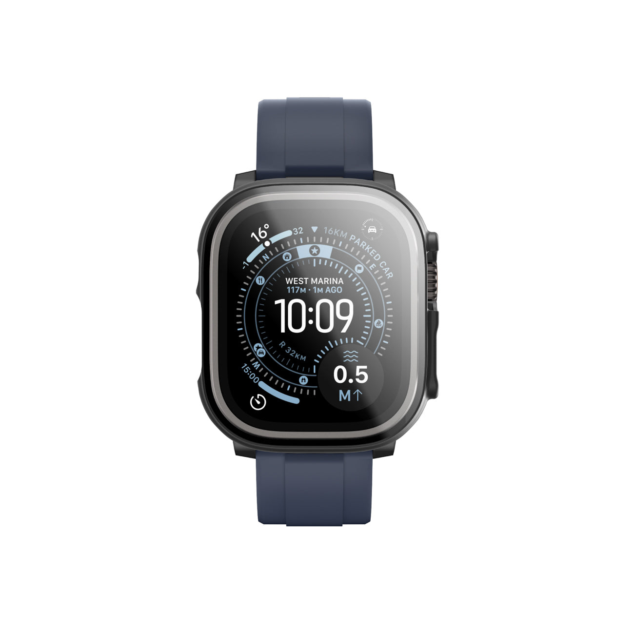 AmazingThing Radix FullGuard stiklas su dėklu Apple Watch Ultra 3 49 mm – juodas