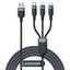 Joyroom Laidas S-A18 3in1 3.5A USB-A - Lightning+USB-C+MicroUSB 1.2m juodas