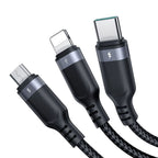 Joyroom Laidas S-A18 3in1 3.5A USB-A - Lightning+USB-C+MicroUSB 1.2m juodas