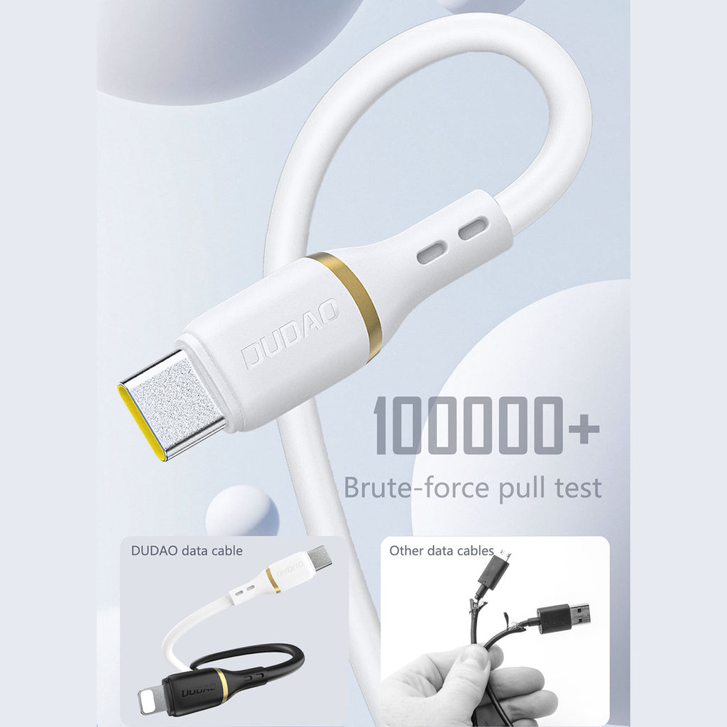 Dudao Laidas L25C USB-C - USB-C Silicone 60W 1m baltas