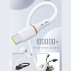 Dudao Laidas L25C USB-C - USB-C Silicone 60W 1m baltas