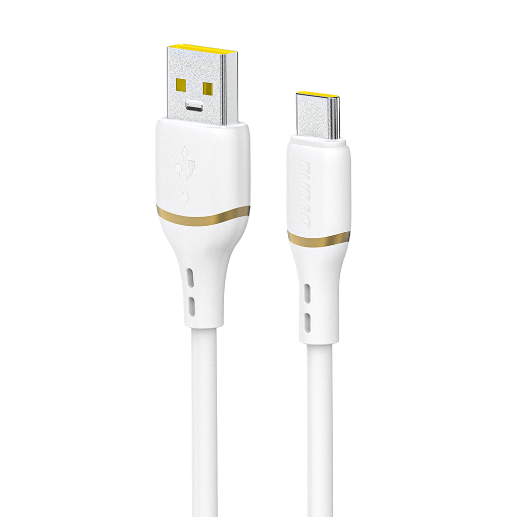 Dudao Laidas L25T USB-A - USB-C Silicone 5A 1m baltas