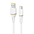 Dudao Laidas L25T USB-A - USB-C Silicone 5A 1m baltas