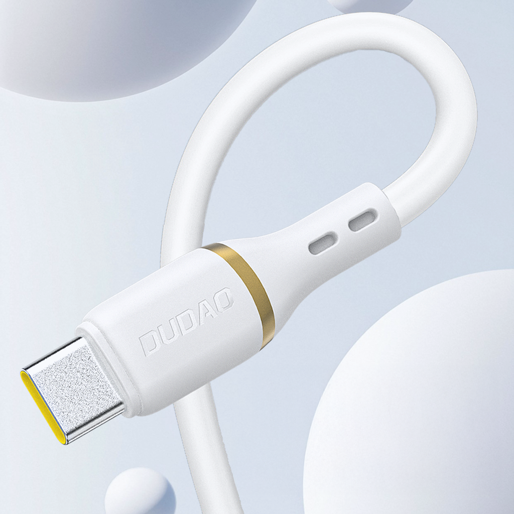 Dudao Laidas L25T USB-A - USB-C Silicone 5A 1m baltas
