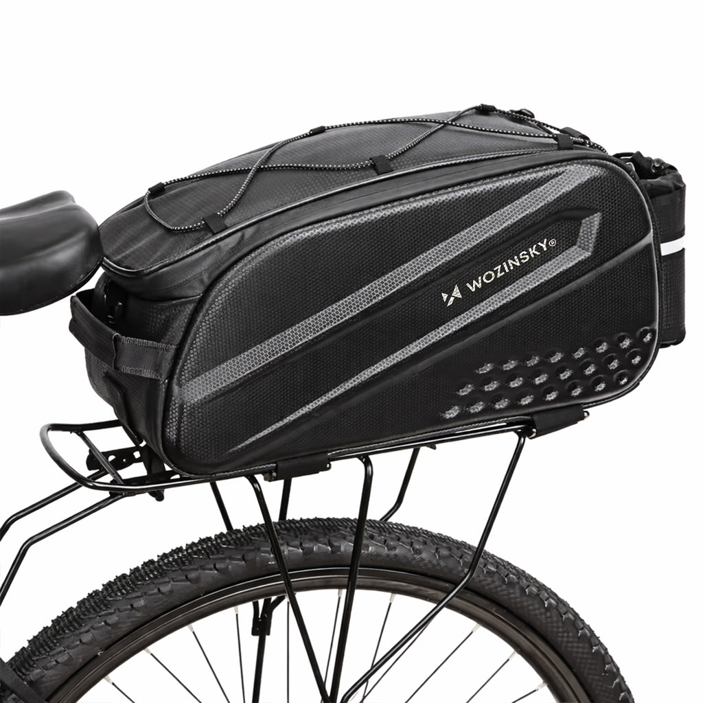 Wozinsky Dviračio bagažo krepšys su ilgu dirželiu ir išplečiamomis šoninėmis kišenėmis - juodas -- Bicycle Bags
