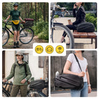 Wozinsky Dviračio bagažo krepšys su ilgu dirželiu ir išplečiamomis šoninėmis kišenėmis - juodas -- Bicycle Bags