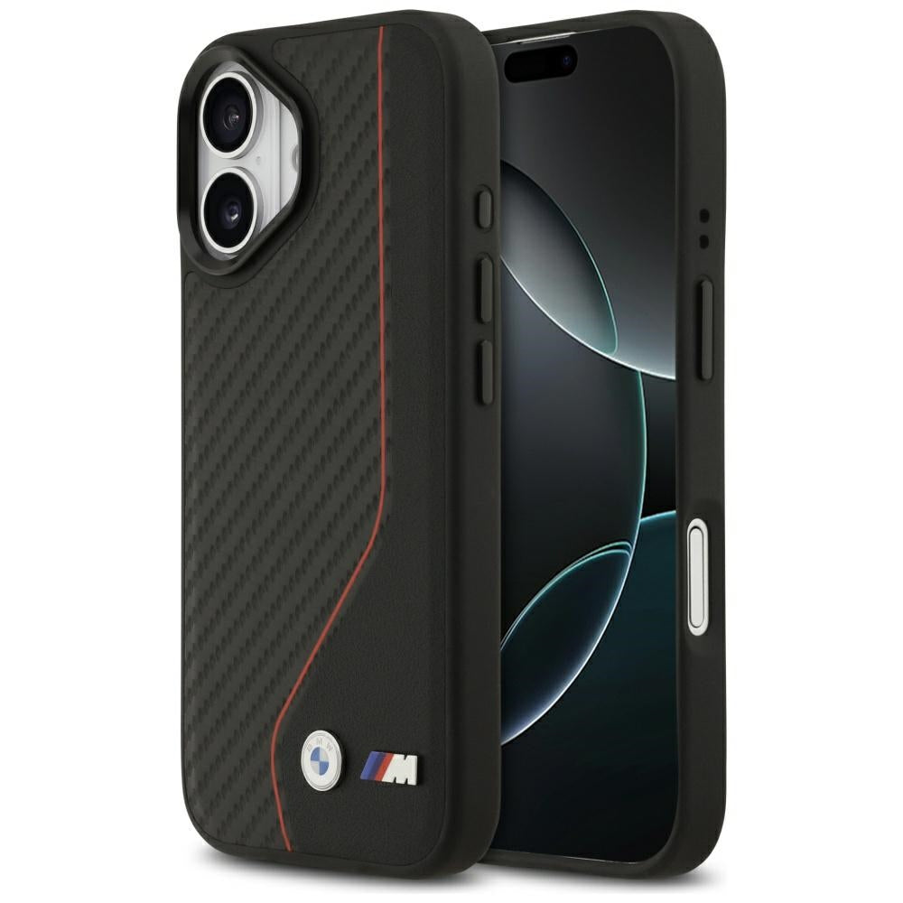BMW M anglies linija ir logotipas MagSafe Dėklas, skirtas iPhone 17 - Red