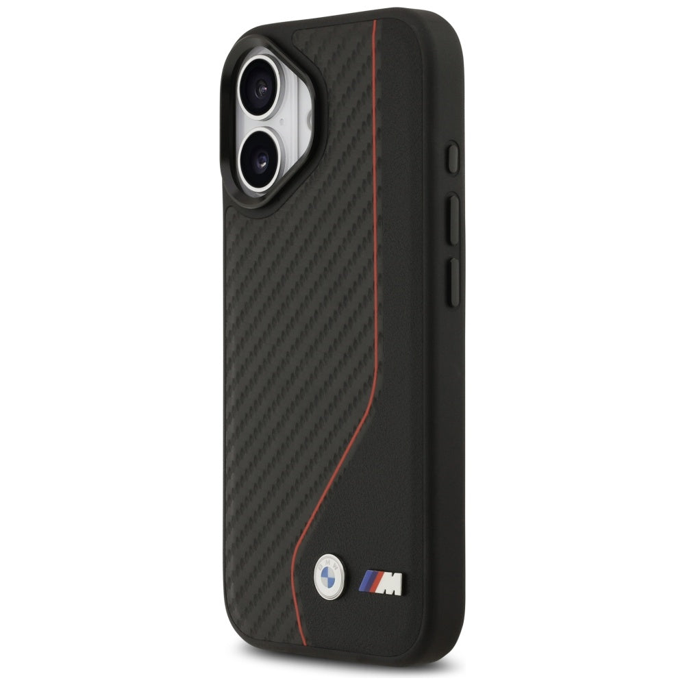 BMW M anglies linija ir logotipas MagSafe Dėklas, skirtas iPhone 17 - Red