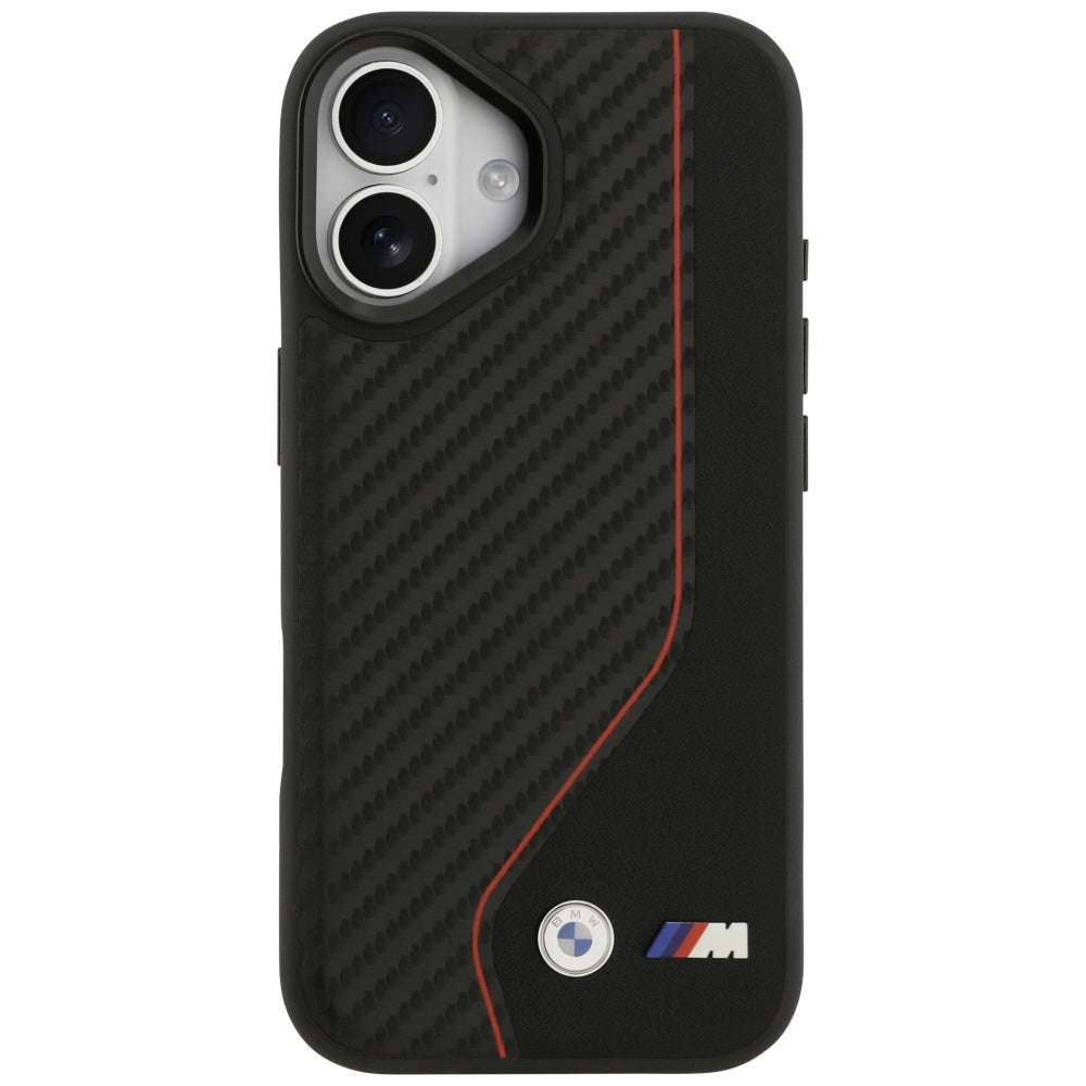 BMW M anglies linija ir logotipas MagSafe Dėklas, skirtas iPhone 17 - Red